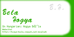 bela hogya business card